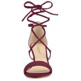 thumbnail image 2 of BLISSFUL STEP Women's Open Toe Kitten Heel Lace Up Sandals, 2 of 6
