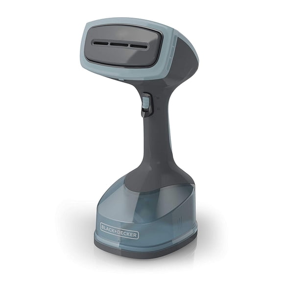 Black & Decker HGS200C Advanced Handheld Fabric Steamer, with 3 Steaming Attachments, & 2 Steaming Functions, Auto Shutoff Clothing Steamer, Blue/Grey