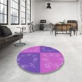 thumbnail image 4 of Ahgly Company Tapis d'Intérieur Lavable à la Machine, Carré, Transitionnel, Violet, Tapis de Zone, 8 Pieds Carré, 4 of 7