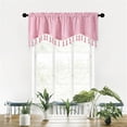 thumbnail image 1 of WKWeiS Elegant Fringed Window Curtains Patterned Rod Panels Stylish Short Drapes for Home Decor Clearance Deals, 1 of 6