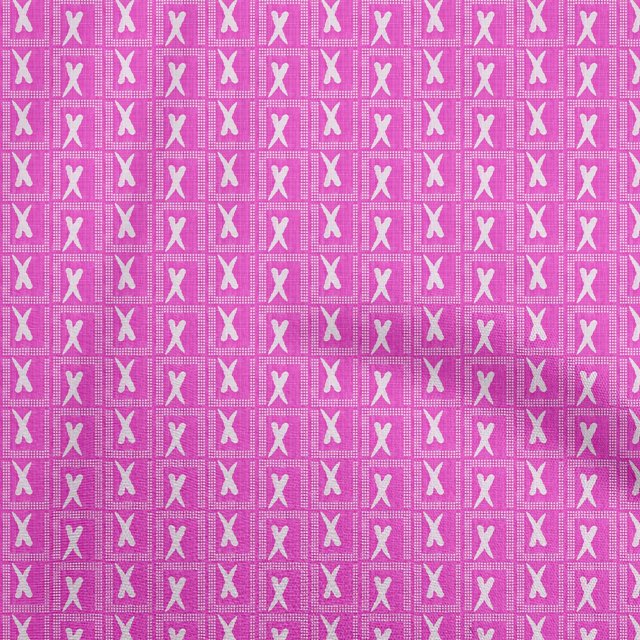 oneOone Polyester Spandex Fuschia Pink Fabric Abstract Texture Sewing Material Print Fabric By The Yard 56 Inch Wide