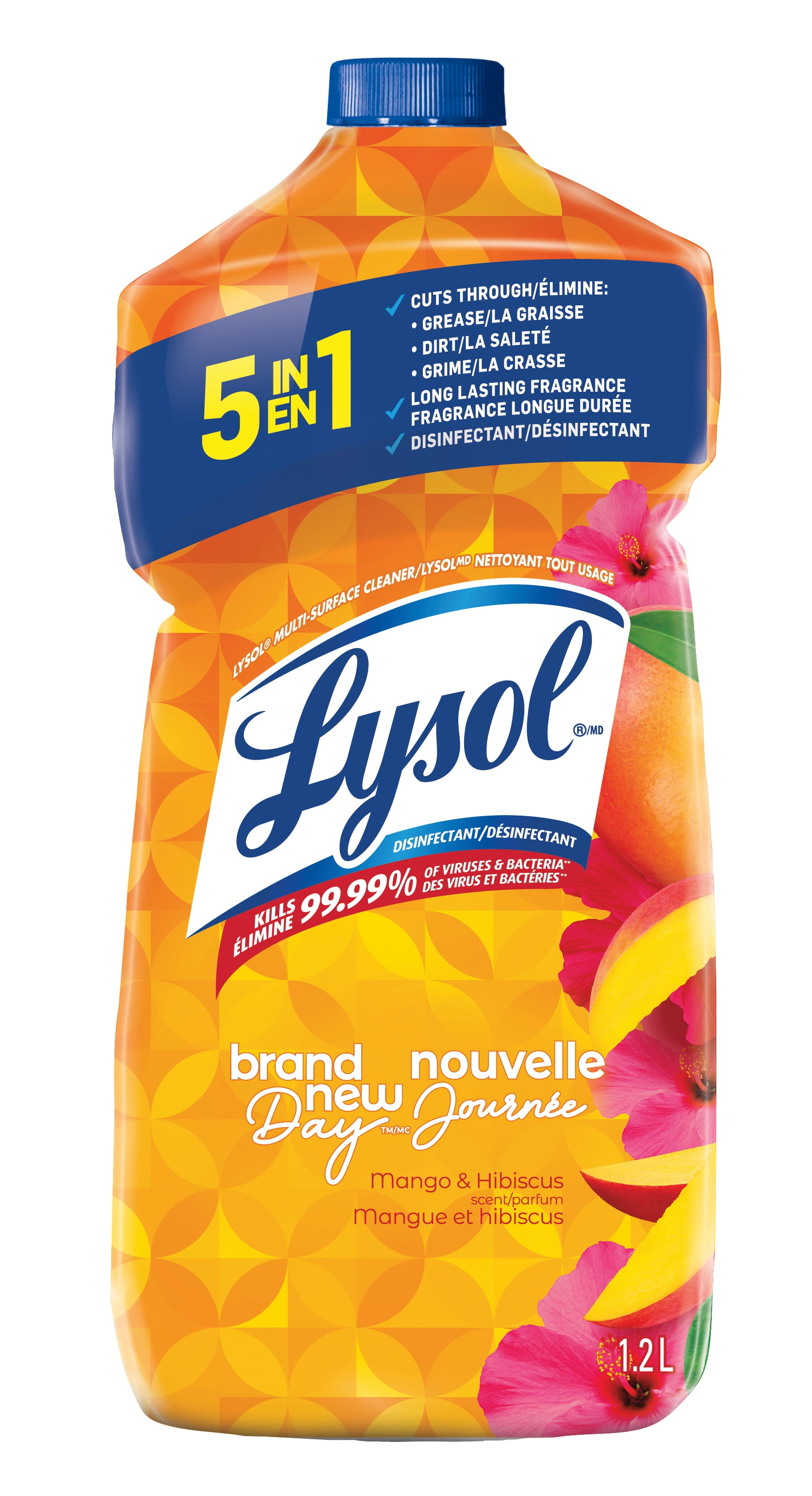 Lysol® Multi Surface Cleaner Pourable - Brand New Day™ Mango & Hibiscus, 1.2 L