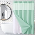 thumbnail image 5 of Vaidha Rideau de Douche à Anneaux Double Grand, Étoile Pleine, Uni, Réversible pour Salles de Bain, Tissu Polyester Robuste, Rideaux de Douche, 5 of 5
