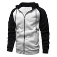 thumbnail image 1 of LUOGENLI Chandails à Capuche pour Hommes Graphiques Cardigan à Capuche pour Homme Chandail en Molleton Ample Texturé à Fermeture Éclair Chandail en Molleton à Capuche Insert Manche Veste Chandails à Capuche pour Hommes Petit Graphique Black4 Taille TTG, 1 of 3
