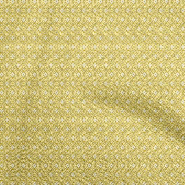 oneOone Cotton Flex Yellow Fabric Asian Block Tile Sewing Craft Projects Fabric Prints By Yard 40 Inch Wide