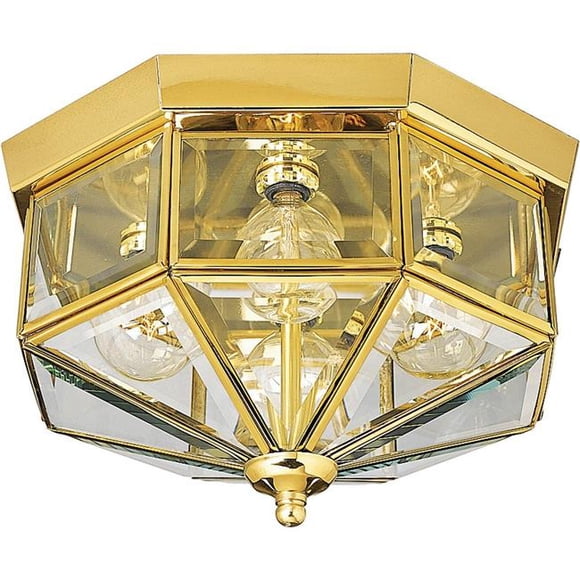 Progress Lighting P5789-10 6.25 in. 4-Light 25W Cand Close-to-Ceiling Ceiling Flush Mount Light in Polished Brass
