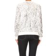 thumbnail image 2 of Veste à Fermeture Éclair devant à Paillettes à Manches Longues pour Femmes, Poignets Côtelés, Hauts d'Extérieur à Manches Longues, 2 of 5