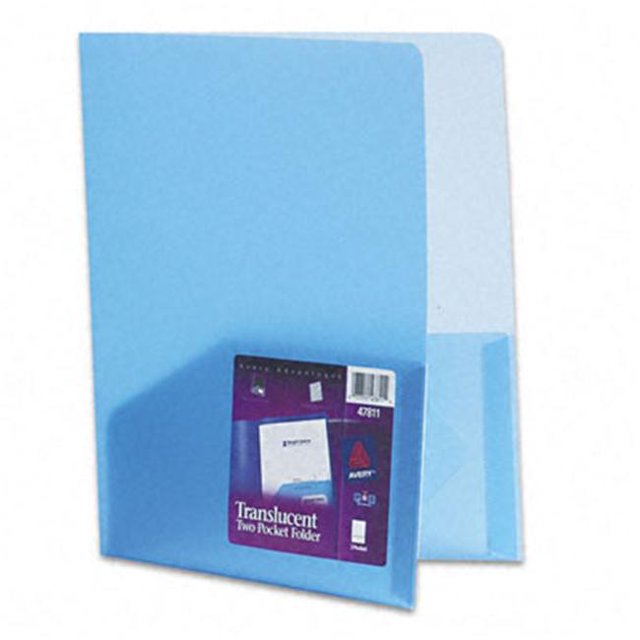 Avery Portfolio de Poche en Polypropylène Translucide Bleu
