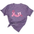 thumbnail image 2 of TIMIFIS T-Shirt Ruban Rose de Sensibilisation au Cancer du Sein pour Femmes T-Shirts Cancer du Sein Été Ample Imprimé Col Rond T-Shirt Manches Courtes Blouse Décontractée Automne/hiver, 2 of 5