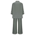 thumbnail image 4 of Miqool 2 Piece Sets for Women Summer Tracksuits Button Down Oversized Shirts and Wide Leg Long Pants Two Piece Lounge Sets Matching Outfits with Pockets, 4 of 6