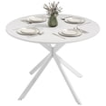 thumbnail image 1 of 40" Round Dining Table for 4 Kitchen Table with Steel Legs, White Oak, 1 of 10
