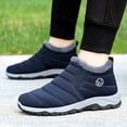 thumbnail image 2 of Kcodviy Winter Men Snow Boots Cold Weather Boots Men Snow Flat Bottom Non Slip Snow Skis for Men with Bindings and Boots Waterproof Solid Color High Top Short Plush Warm and Comfortable, 2 of 8