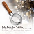 thumbnail image 3 of 54mm Stainless Steel Coffee Machine Bottomless Filter Holder Portafilter Branch Wooden Handle Professional Coffee Accessory Compatible with Breville 8 Series Coffee Machines, 3 of 6