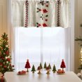 thumbnail image 2 of Christmas Curtains Embroidered Short Window Curtains, Holiday Theme Decorations for Kitchen Bathroom Bedroom, Festive Polyester Rod Pocket Drapes, 2 of 6