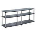 thumbnail image 1 of Pemberley Row Wood Black TV Stand Rectangular Open Concept Shelves Holds TVs Up to 60" Unassembled, 1 of 5