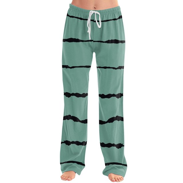 fatyb Lounge Pants for Women Printed Pajama Pants with Drawstring Womens Comfortable Wide Leg Pants
