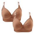 thumbnail image 2 of Timegard 2pc Bras for Women No Underwire Plus Size Adjustable Strap Ruched Comfort Everyday Bralette, 2 of 4