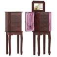 thumbnail image 1 of Costway Jewelry Cabinet Armoire Storage Chest Stand Organizer Wood Box Walnut, 1 of 10