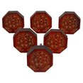 thumbnail image 1 of IBA Indianbeautifulart Boutons Rouges Gravés Boutons de Meuble Poignée de Tiroir d'Armoire Lot de 10, 1 of 3
