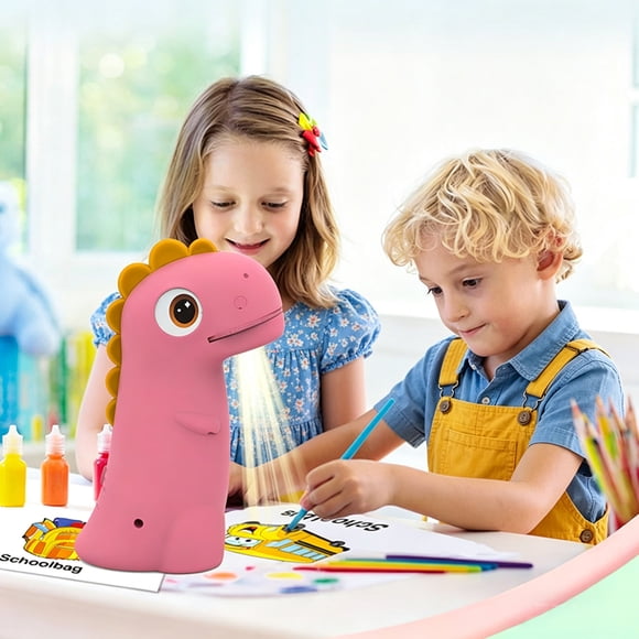 Kids Dinosaur Drawing Projector Rechargeable Cartoon Dino Shape Easy Drawing Tracing Art Projector Educational Toy Toddler Boys Girls Gift