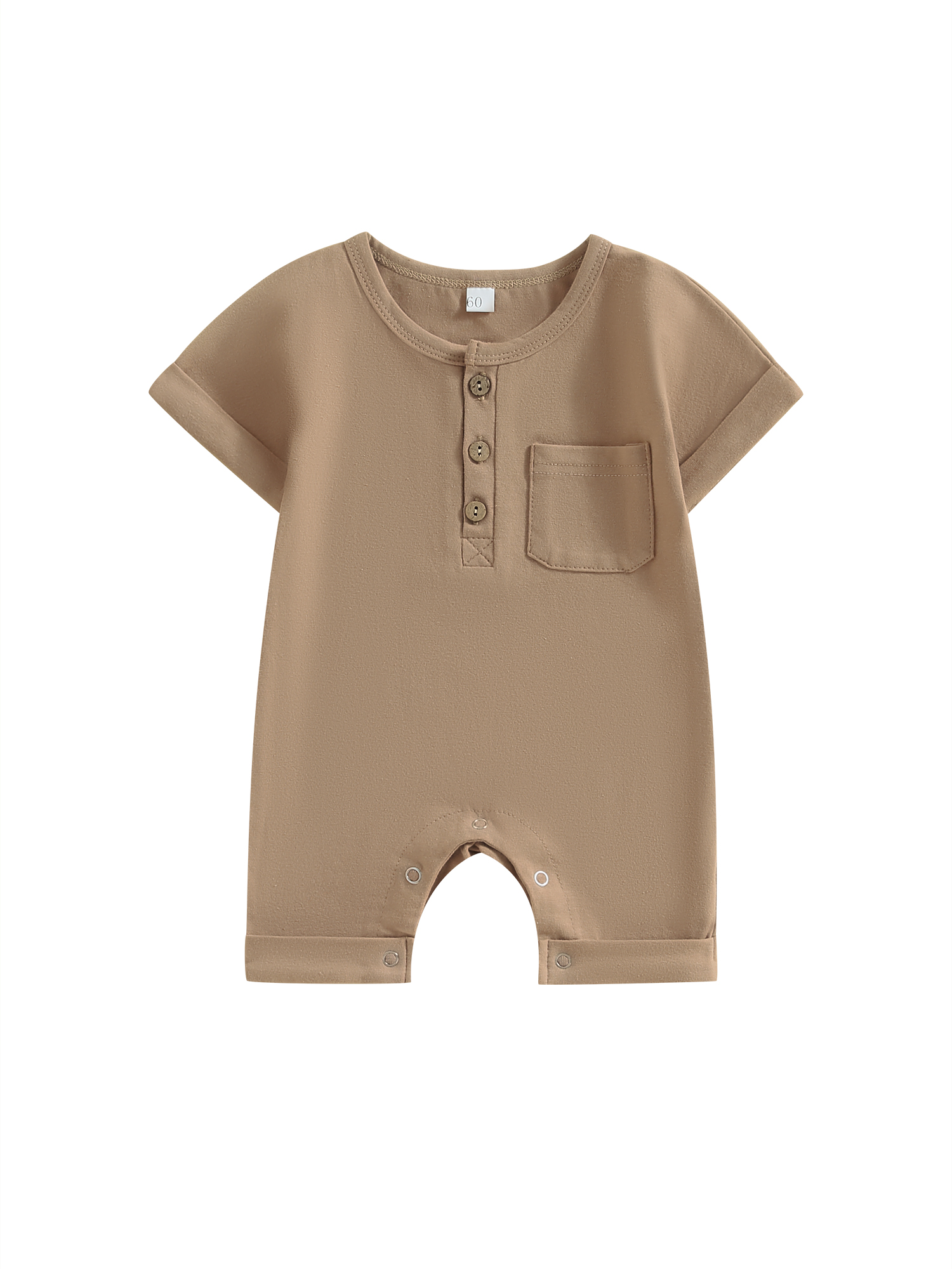Faithtur Bébé Garçons Filles Combinaison, Bouton Manches Courtes vers le Bas Col Rond de Couleur Unie