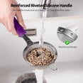 thumbnail image 4 of U-Taste Small Fine Mesh Strainer: 18/8 Stainless Steel 3.35in 30 Mesh Kitchen Food Sieve with Sturdy Riveted Silicone Handle, Heavy Duty Deep Handheld Metal Colander for Tea, Juice (Purple), 4 of 9