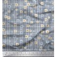 thumbnail image 1 of Soimoi Blue Cotton Poplin Fabric Check & Floral Fabric Prints by Yard 42 Inch Wide, 1 of 3