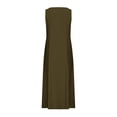 thumbnail image 4 of Meichang Robe Longue d'Été en Coton et Lin pour Femme Sans Manches à Encolure Dégagée, Coupe Évasée, Ample, Confortable, Décontractée, avec Poches, 4 of 5