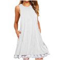 thumbnail image 1 of FAIWAD Robes T-Shirt d'Été pour Femmes Tendance Robe Mini en Dentelle Patchwork Décontractée Boho Débardeur Robe d'Été avec Poches, 1 of 3