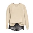thumbnail image 1 of Milgrthf Chandails d'Automne pour Fille Basiques Tendance à Manches Longues Légers Décontractés à Col Rond Chandails à Enfiler Hauts Beige TG, 1 of 5