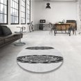 thumbnail image 4 of Ahgly Tapis d'Intérieur Lavable en Machine Carré Transitionnel Gris Platine, 3 Pieds Carré, 4 of 7
