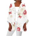 thumbnail image 1 of Pisexur Veste pour Femmes, Cardigans à devant Ouvert, Manteaux Trench, Vestes d'Automne, Chemise Ample Décontractée pour Femmes à Manches 3/4 Imprimée, Hauts, Cardigan, 1 of 5