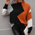 thumbnail image 2 of IROINID Chandail à Col Rond pour Femmes, Bloc de Couleur, Loisirs, Mi-Longueur, Manches Longues, Hauts Assortis, Blouse Tricotée, 2 of 6