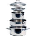thumbnail image 2 of Camco Batterie de Cuisine en Acier Inoxydable 7 Pcs, Ensemble Emboîtable avec Poignée et Sangle de Rangement, 2 of 10
