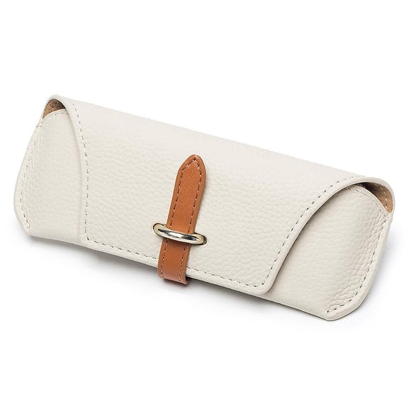 Portable Genuine Leather Glasses Case, Lightweight Retro Eyeglasses Case, Durable Soft Sunglasses Case for Women Men