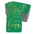 thumbnail image 1 of Inkdotpot Real Gold Foil Made With Love Text Tags Favor Hang Paper Tags 100 Pieces, 1 of 6