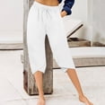 thumbnail image 2 of Yanlir Ladies' High Waist Straight Leg Trousers Solid Color Casual Pants with Button Fly Zipper Pocket Stretch Office Work Long Pants(Red,L), 2 of 6