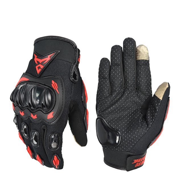 Royalbelle Gants de Moto pour Hommes Femmes, Réglable Poignet Protection Main Plein Doigt Gants de Moto à Écran Tactile, pour BMX ATV MTB Équitation, Escalade
