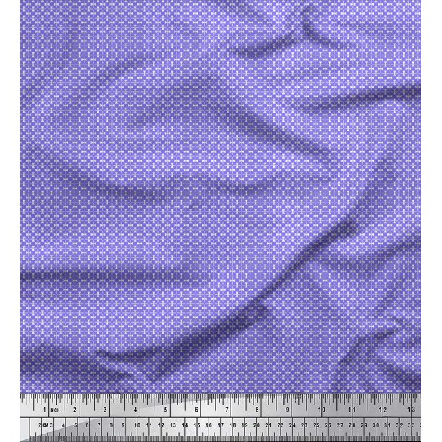 Soimoi Polyester Crepe Fabric Triangle & Art Geometric Print Sewing Fabric Yard 52 Inch Wide
