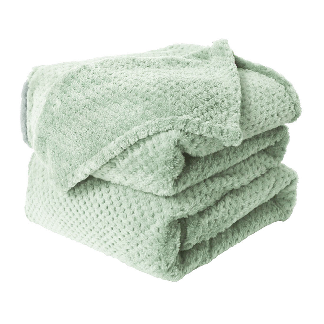 Unique Bargains Luxury Fleece Bed Blanket Woven Mesh