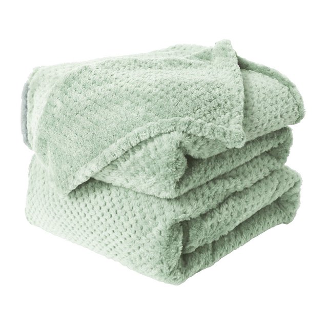 Unique Bargains Luxury Fleece Bed Blanket Woven Mesh