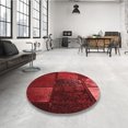 thumbnail image 4 of Ahgly Company Tapis d'Intérieur Lavables en Machine, Carrés Transitionnels Rouge Canneberge, 8' Carré, 4 of 7