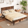 thumbnail image 1 of Costway Queen Size Bed Frame with Wooden Headboard Under-Bed Storage No Box Spring Needed, 1 of 10