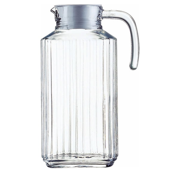 Pichet en verre avec couvercle blanc Linea de Trudeau, 1,8 L