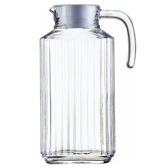 Trudeau Linea 1.8L Glass Pitcher with White Lid