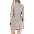 thumbnail image 3 of Fewfanhot Womens Fashion Long Fleece Plush Soft Feeling Robe Fluffy, Warm, Fleece Shaggy Comfort Bathrobe, 3 of 6