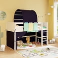 thumbnail image 4 of Costway Twin Loft Bed with Tower & Tent 3 Storage Pockets Safety Guardrail and Ladder Navy, 4 of 9