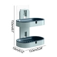 thumbnail image 2 of Kcavykas Clearance Sales Home Storage Organiser Bathroom Sink Soap Box Punch-free Rack Home Wall-mounted Double-layer Soap Box, 2 of 3