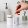 thumbnail image 4 of Contenants de Rangement pour Organisation Domestique - et Support de Bureau Rond en Bois pour Salon Distributeur de Tampons Démaquillants, 4 of 5