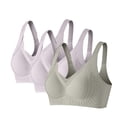 thumbnail image 1 of Amzcrzy 3PC Womens Bras Comfortable Supportive Lift Push up Bra Trendy Solid Color Ribbed Seamless T Shirt Bra L, 1 of 9